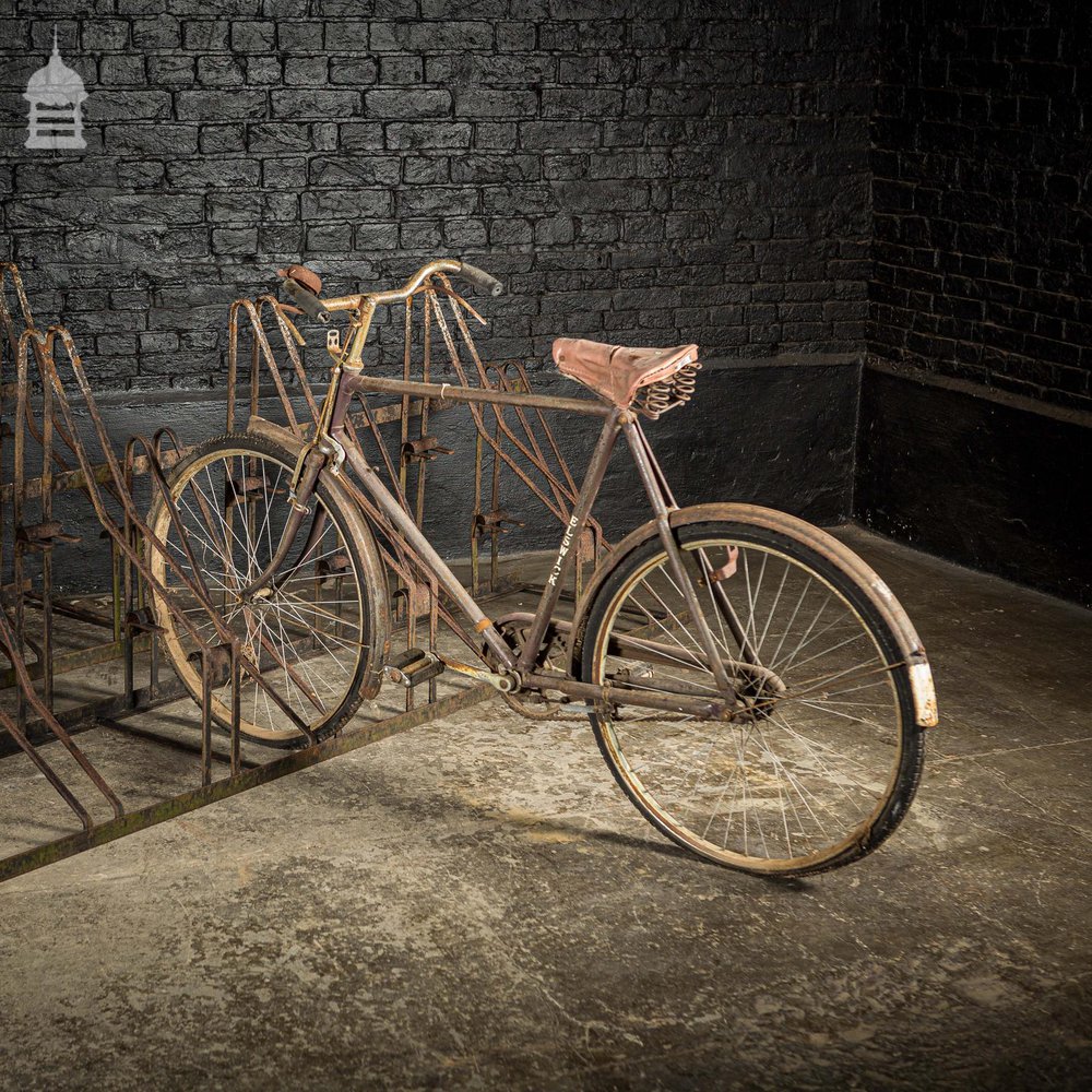 Pair of 19th C Strap Iron Bicycle Cycle Racks