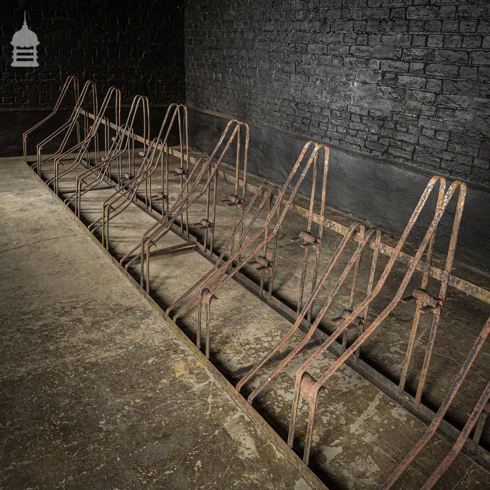 Pair of 19th C Strap Iron Bicycle Cycle Racks