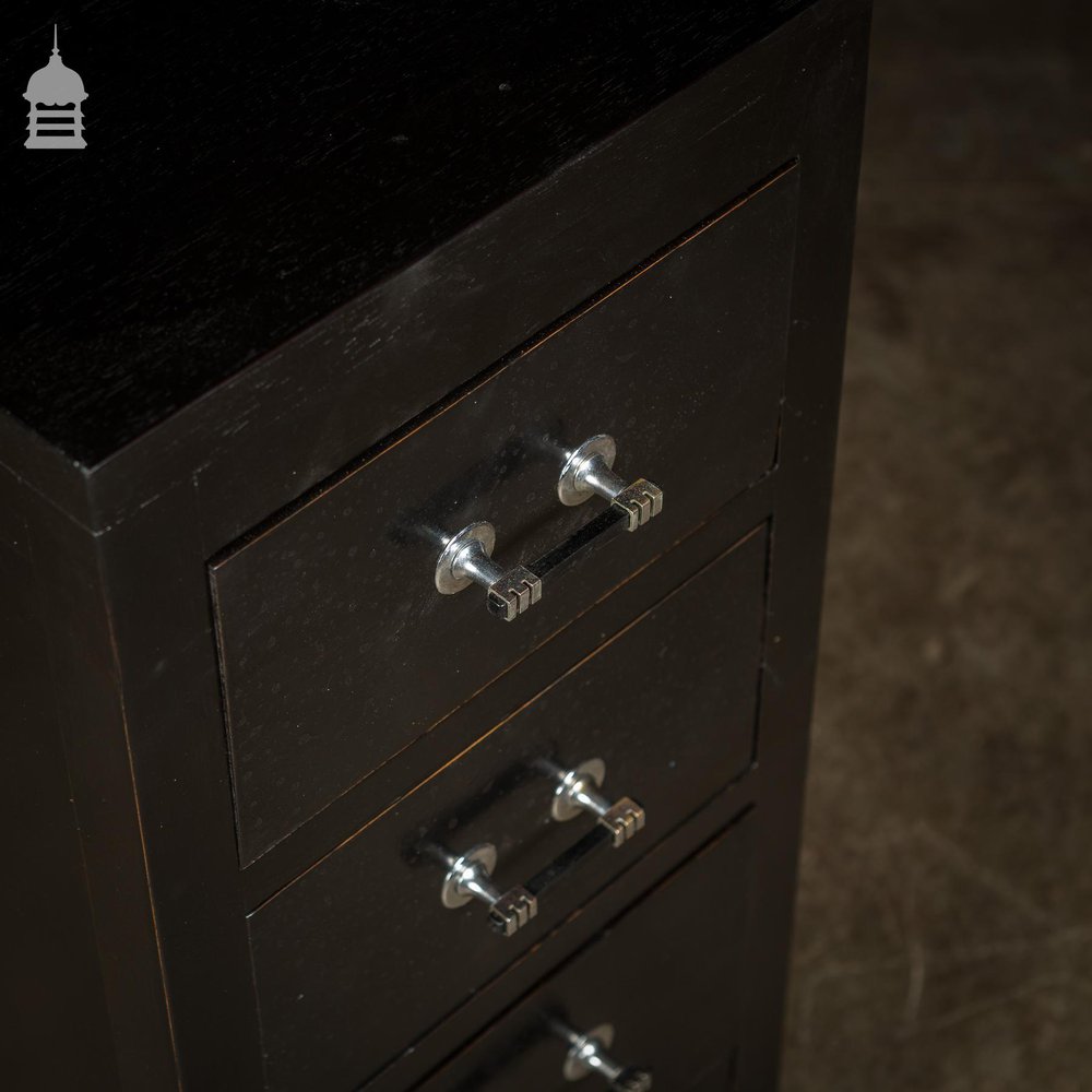 Mid Century Ebonised 4 Drawer Unit Bedside Drawers