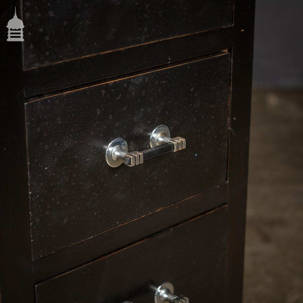 Mid Century Ebonised 4 Drawer Unit Bedside Drawers