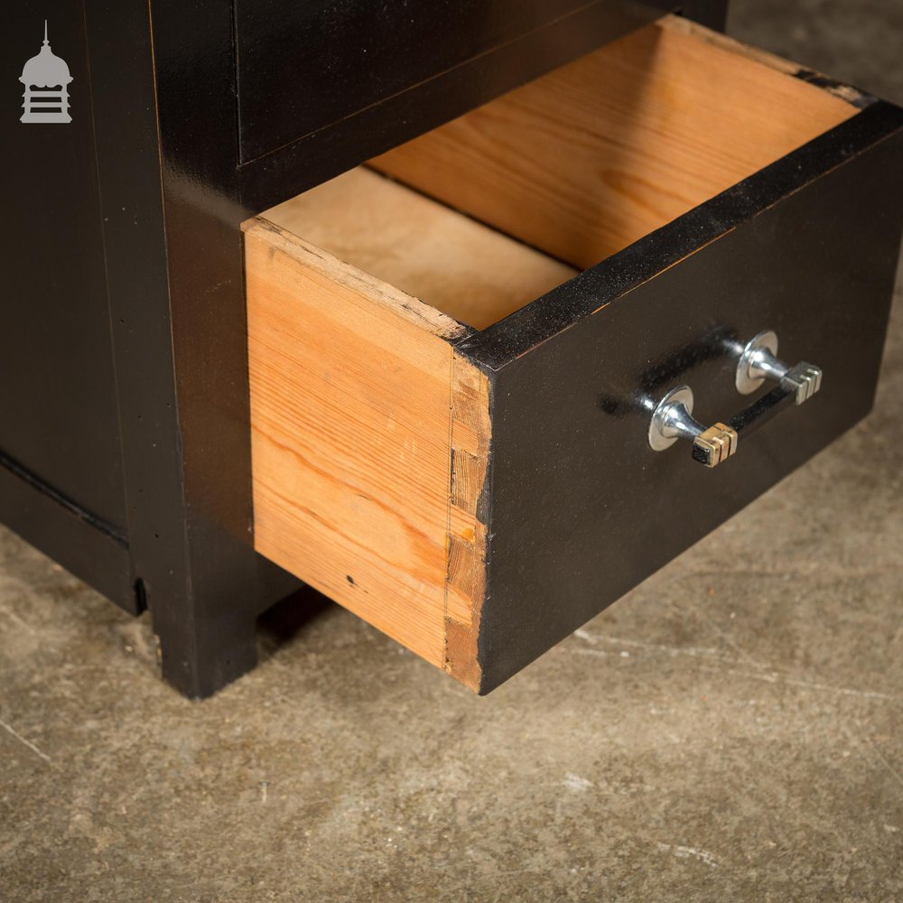 Mid Century Ebonised 4 Drawer Unit Bedside Drawers