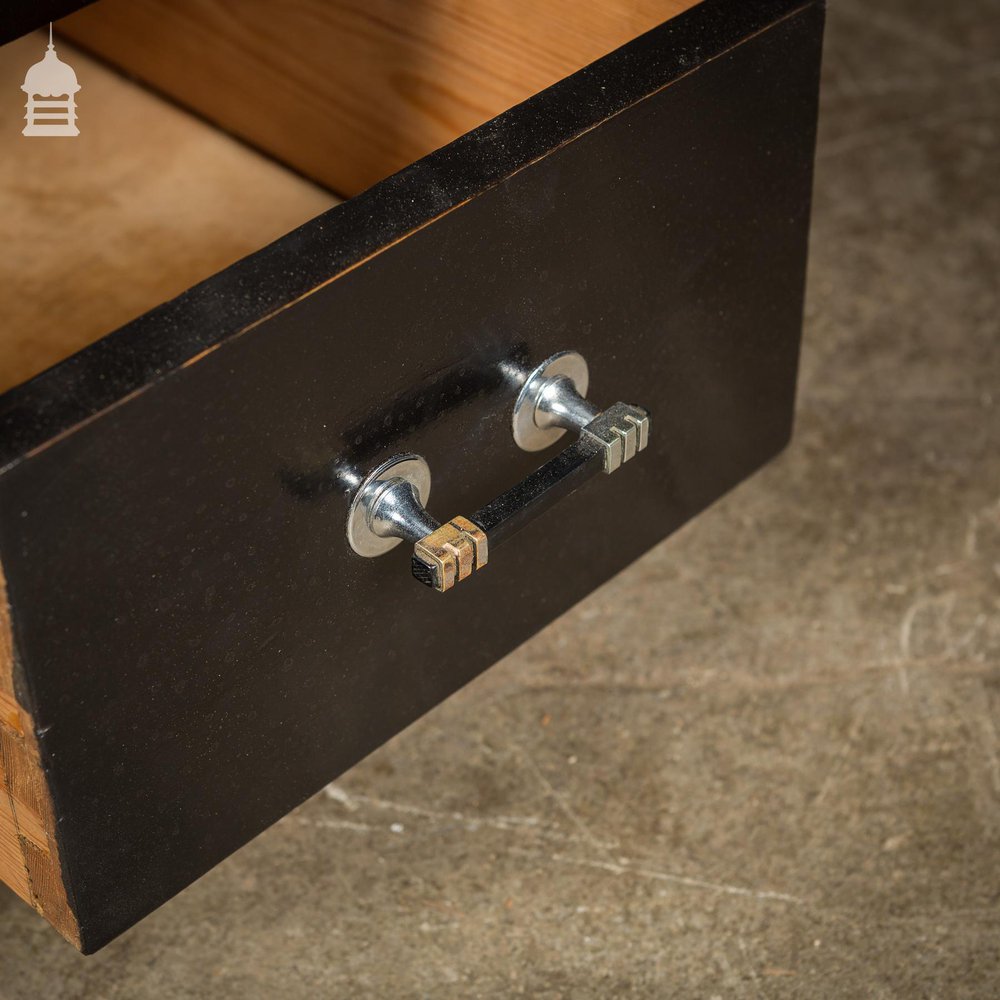 Mid Century Ebonised 4 Drawer Unit Bedside Drawers