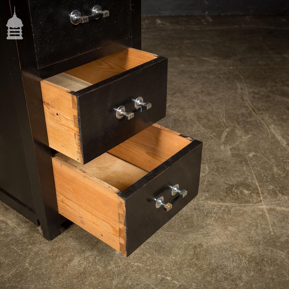 Mid Century Ebonised 4 Drawer Unit Bedside Drawers