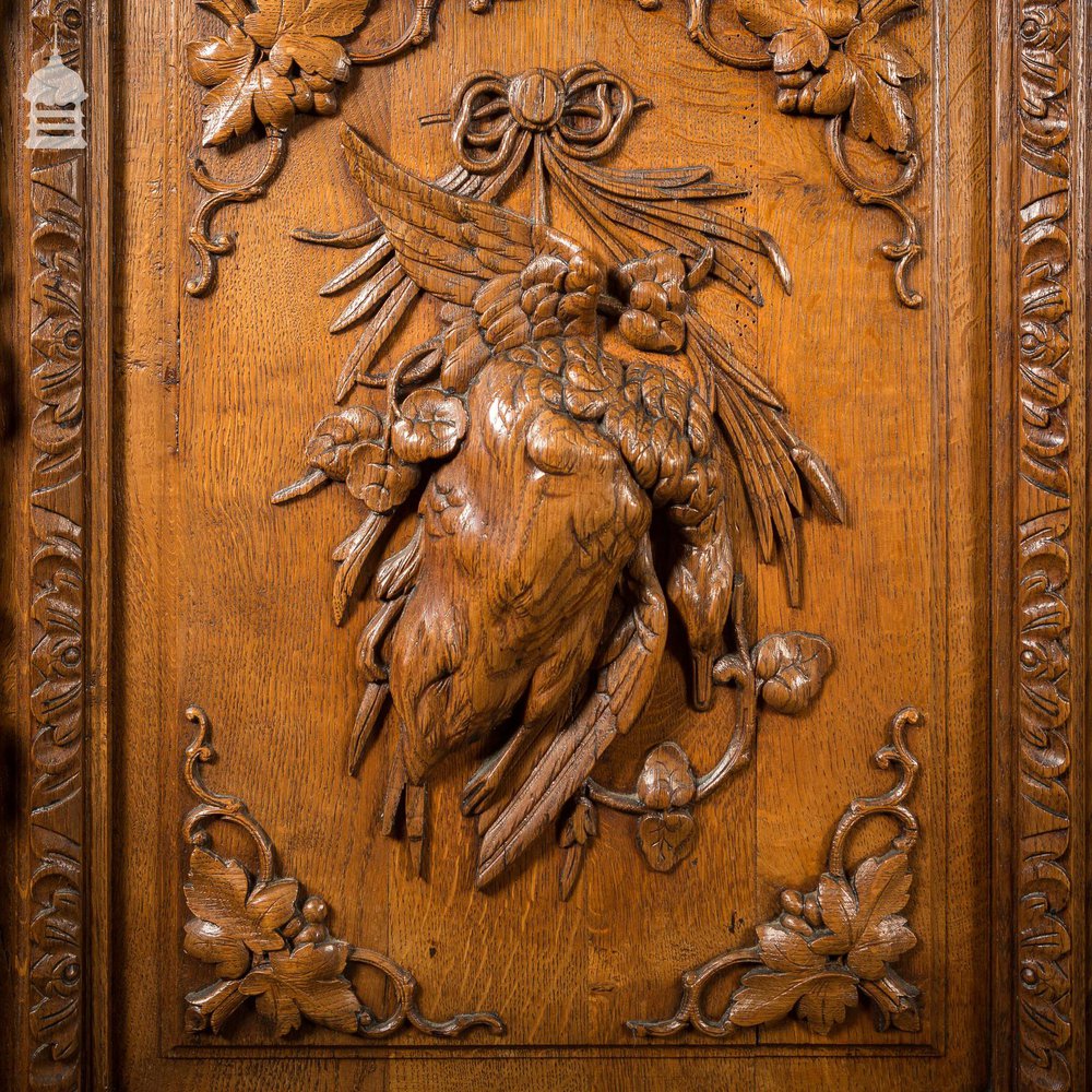 19th C European Elaborately Carved Glazed Gothic Tall Sideboard