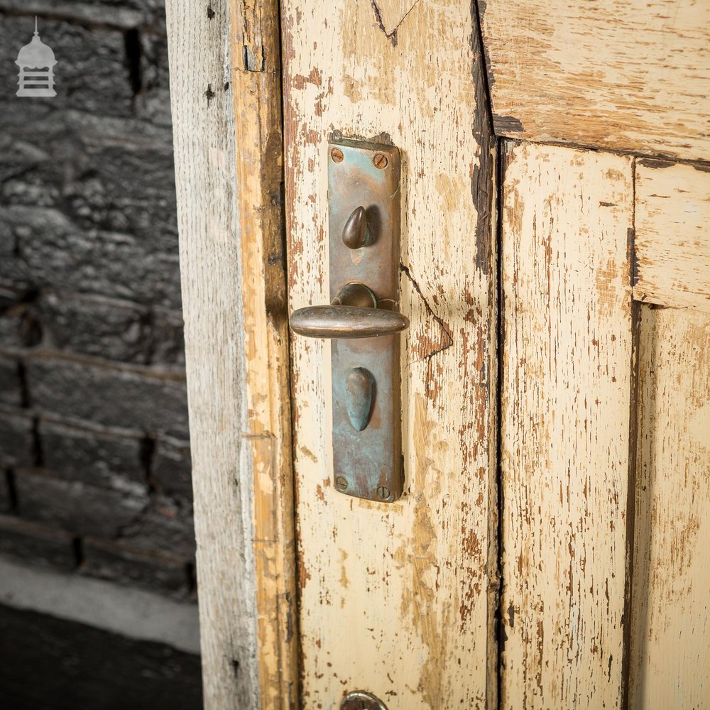 Large Regency Solid Oak Door in Frame Complete with Glazed Overhead and Rose detail Metal Window Grills