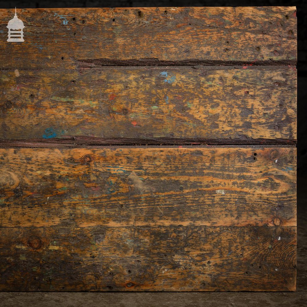 Industrial Pine Workbench Table with Slatted Shelf