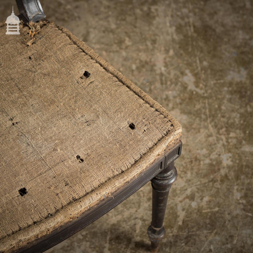 Elegant 18th C Ebonised Dining Chair with Ornate Turnings for Re-Upholstery