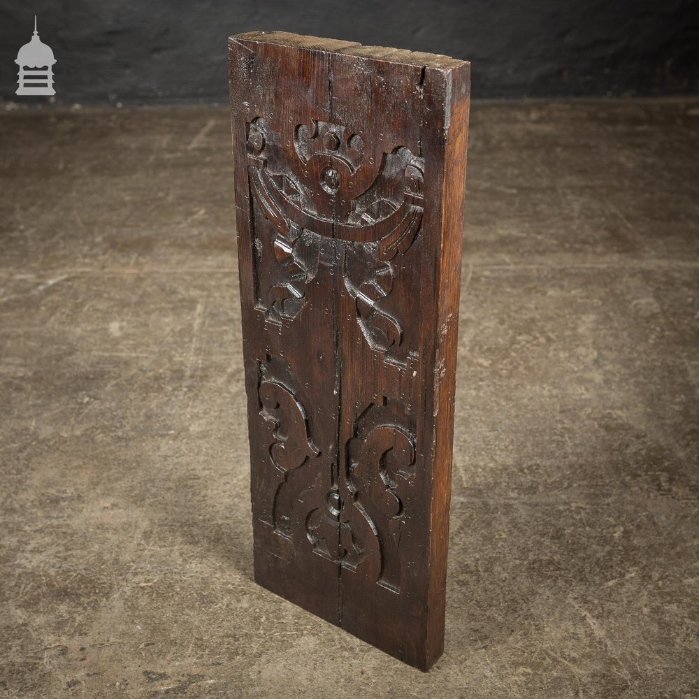 18th C Decorative Carved Oak Panel