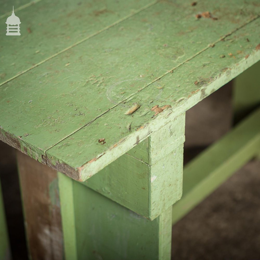 Green Painted Industrial Workshop Shelving Workbench