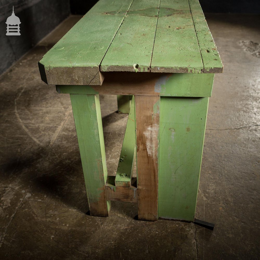 Green Painted Industrial Workshop Shelving Workbench