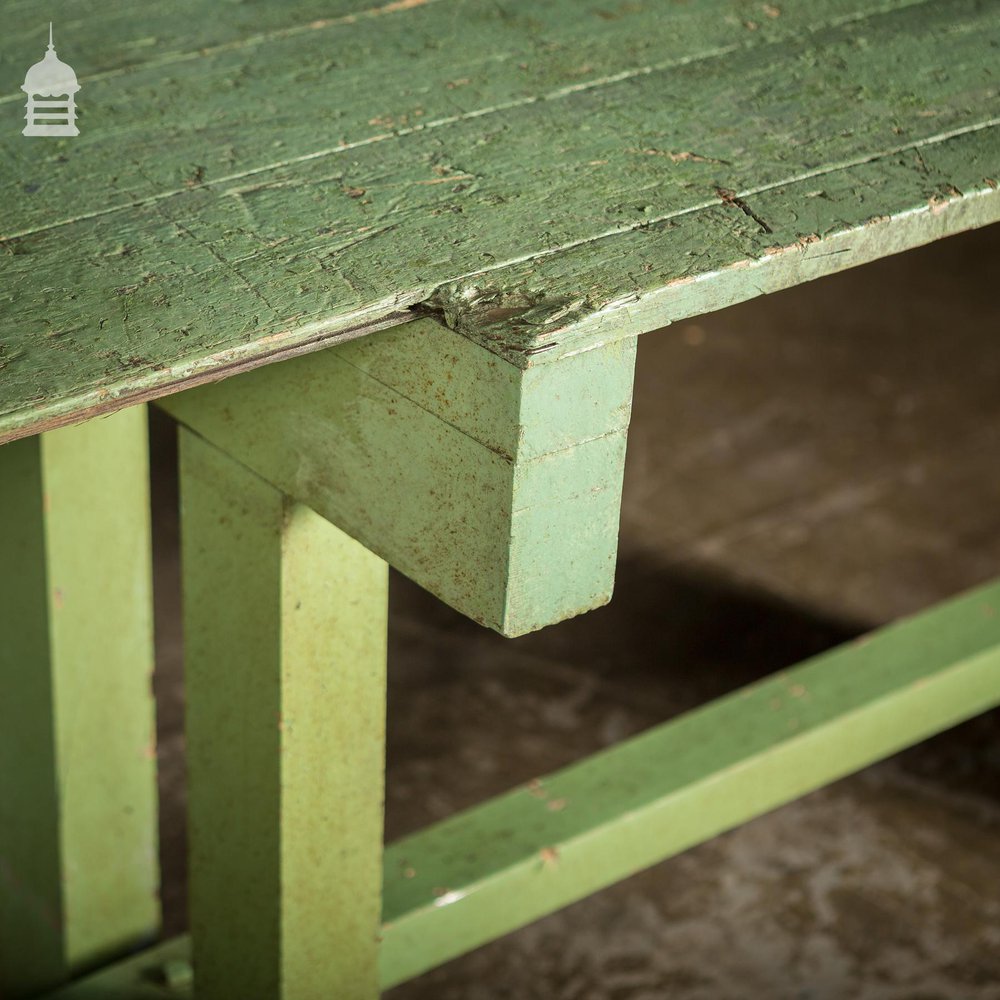 Green Painted Industrial Workshop Shelving Workbench