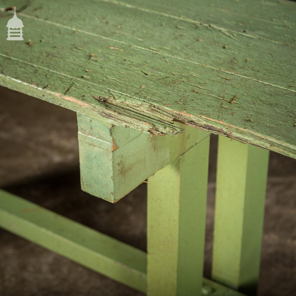 Green Painted Industrial Workshop Shelving Workbench