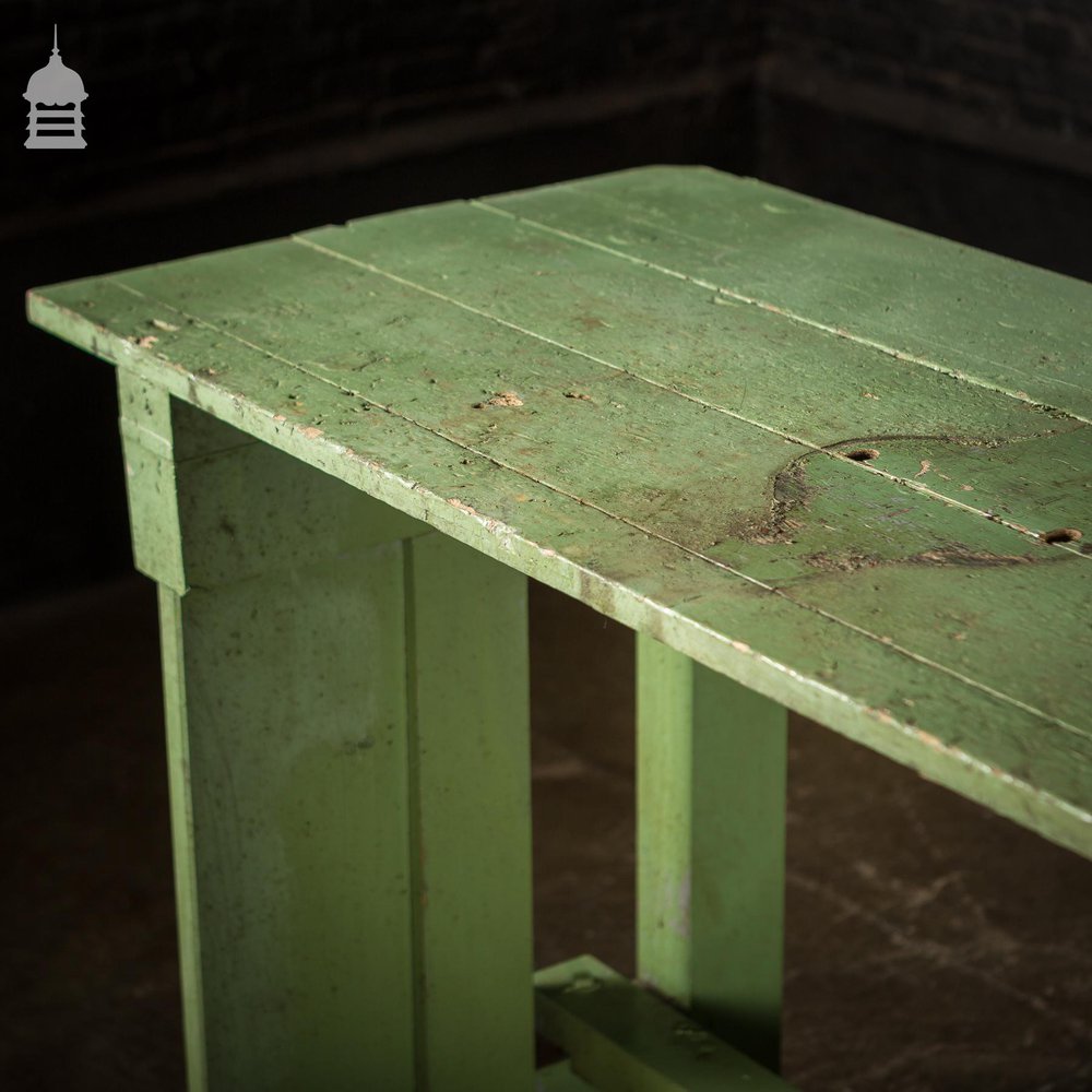 Green Painted Industrial Workshop Shelving Workbench