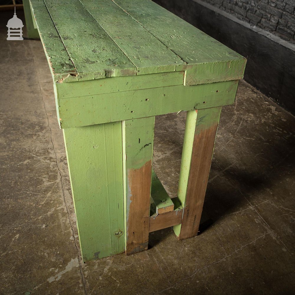 Green Painted Industrial Workshop Shelving Workbench