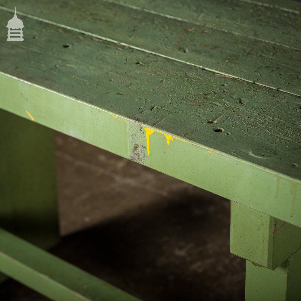 Green Painted Industrial Workshop Shelving Workbench