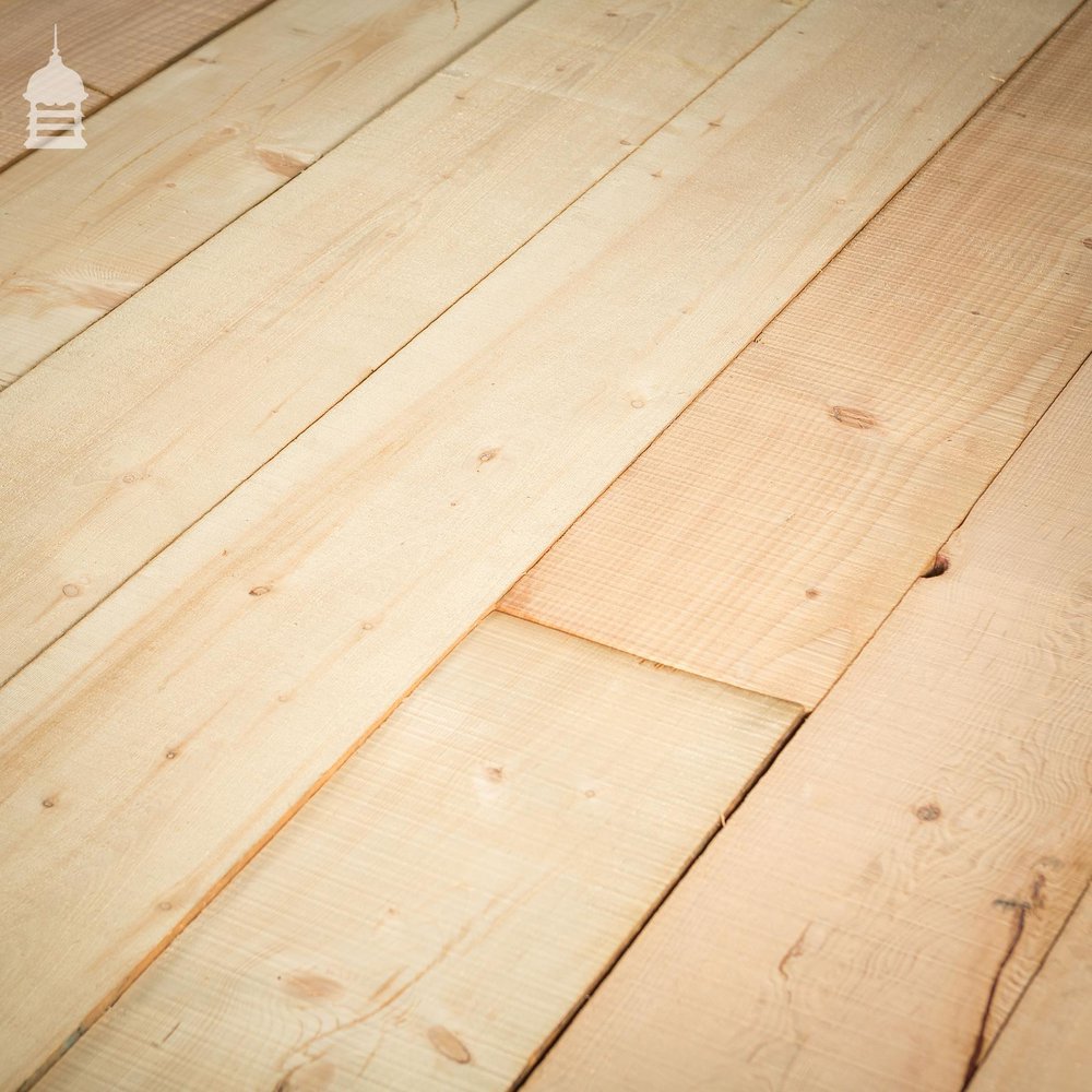 12 Square Metres of Wide Pine Floorboard Wall Cladding Cut from Reclaimed Joists