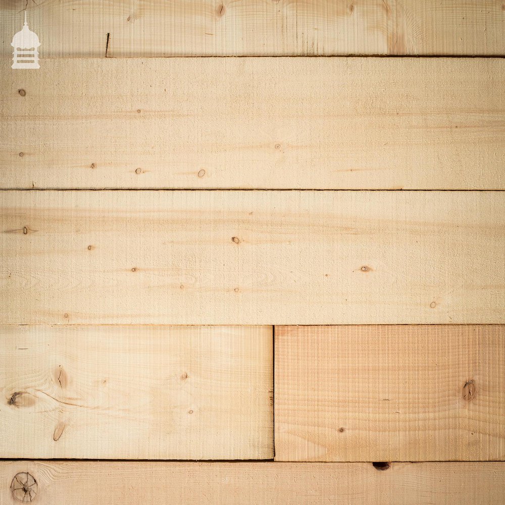 12 Square Metres of Wide Pine Floorboard Wall Cladding Cut from Reclaimed Joists