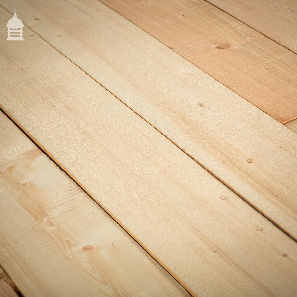 12 Square Metres of Wide Pine Floorboard Wall Cladding Cut from Reclaimed Joists