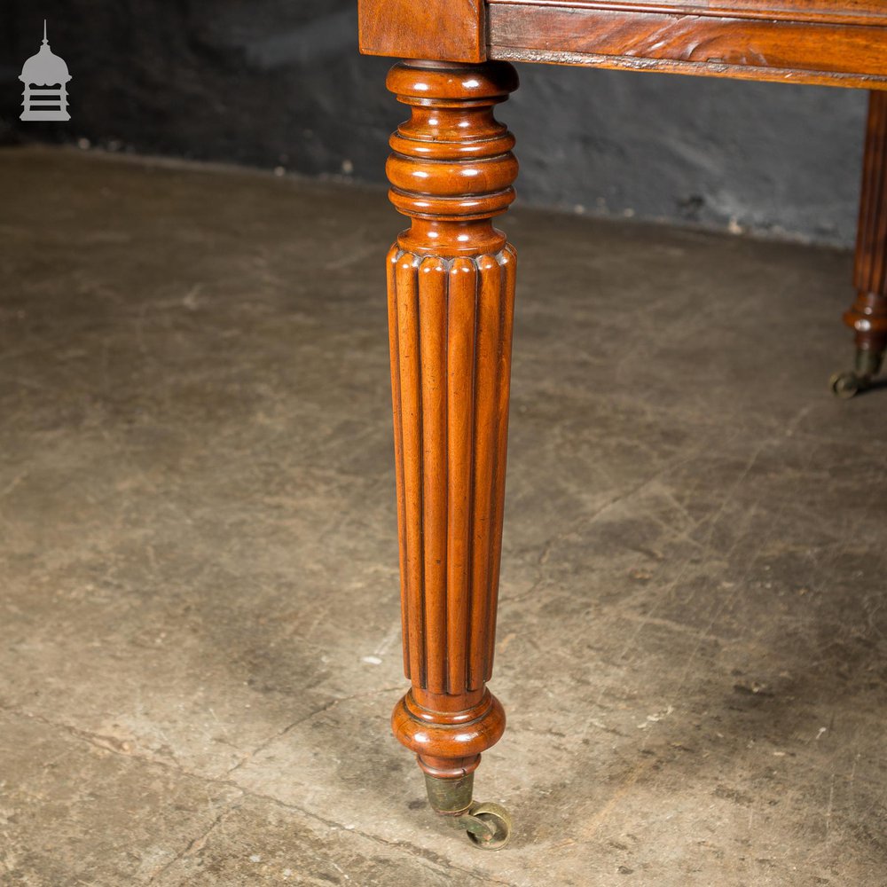 19th C Mahogany Drop Leaf Table with Fluted Legs