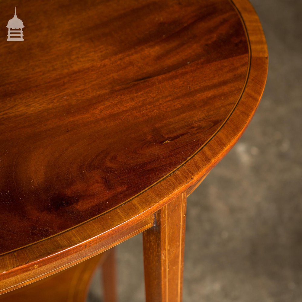 Edwardian Oval Mahogany Inlaid Side Table