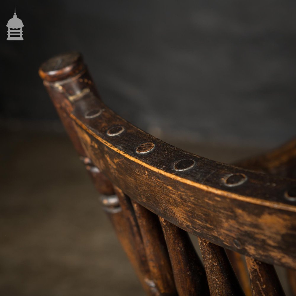 Low 19th C Elm Childs Armchair