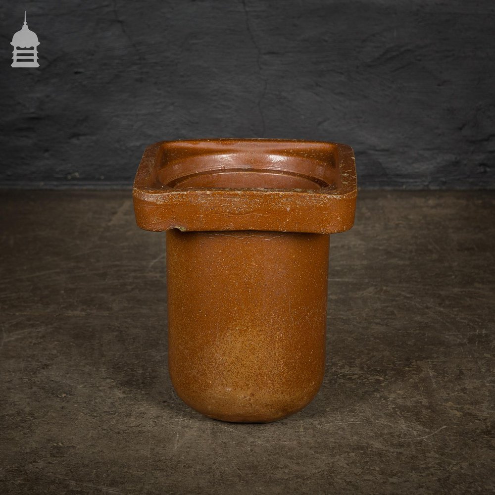 Large Brown Salt Glazed Drainage Component Planter