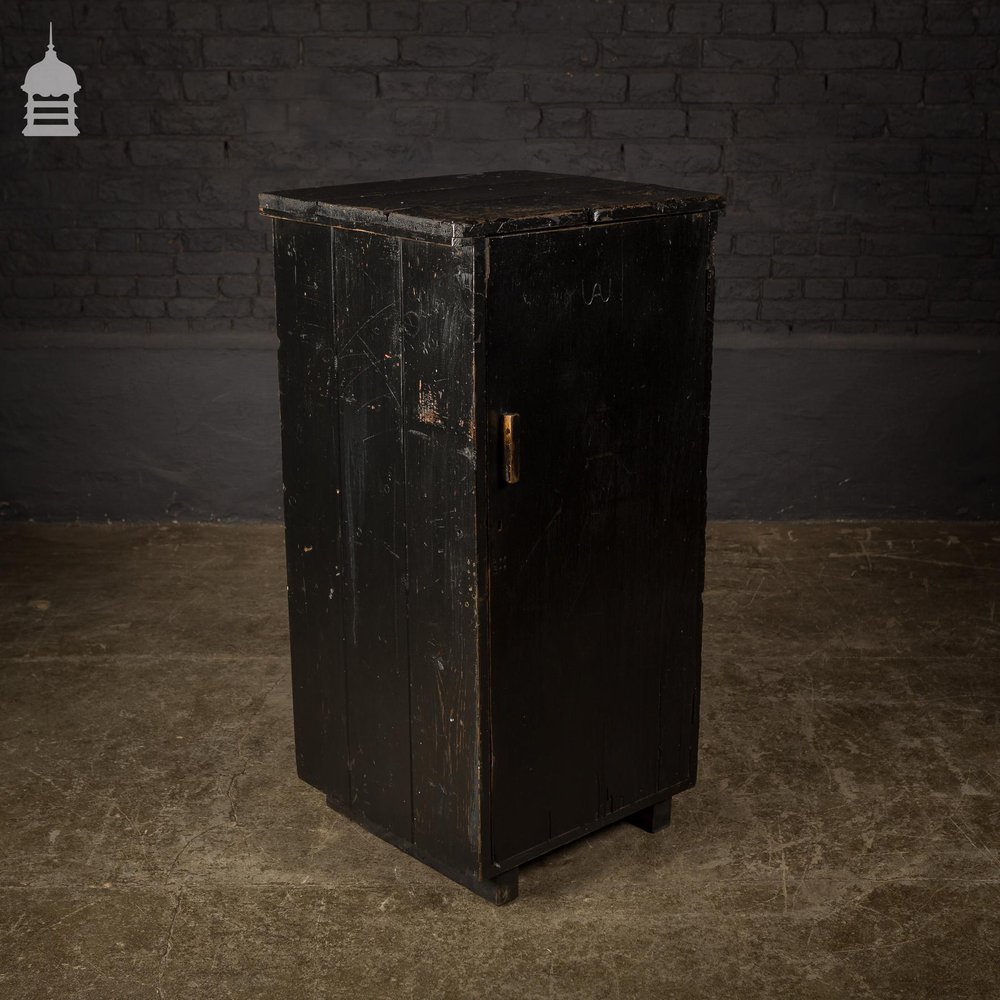 Black Painted 20th C Industrial Cupboard