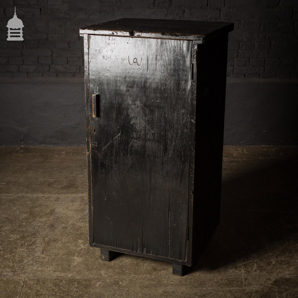 Black Painted 20th C Industrial Cupboard