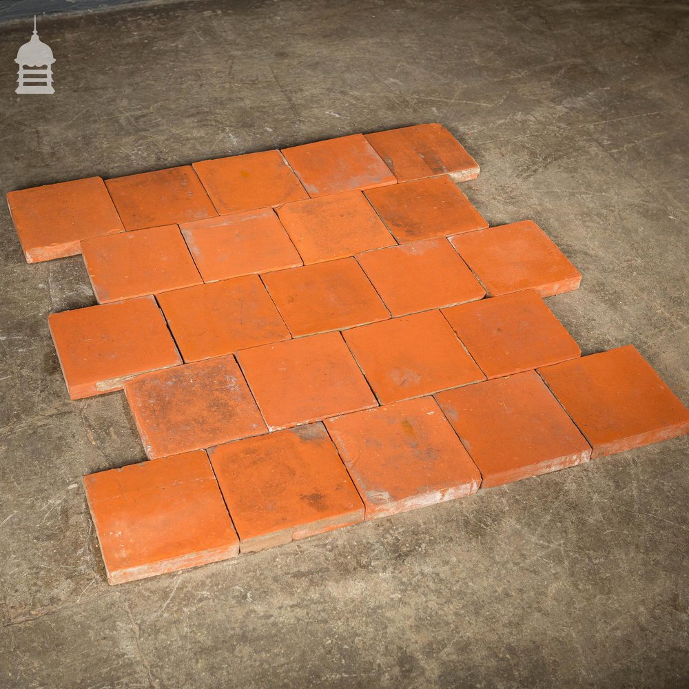 Batch of 270 Reclaimed 7.75” x 7.75” Red Quarry Tiles - 11 Square Metres