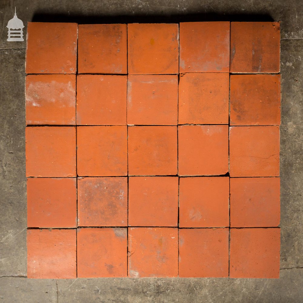 Batch of 270 Reclaimed 7.75” x 7.75” Red Quarry Tiles - 11 Square Metres