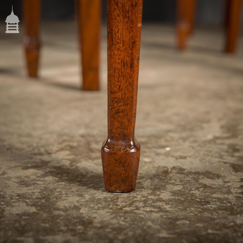 Set of Six George III Reeded Mahogany Dining Chairs and One Carver Chair Ready for Upholstery