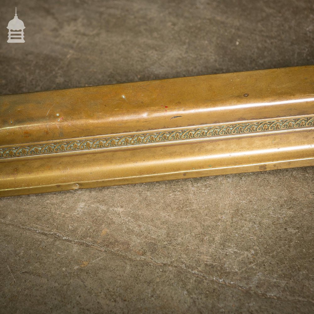 Late Victorian Brass Fender Curb with Ornate Pattern