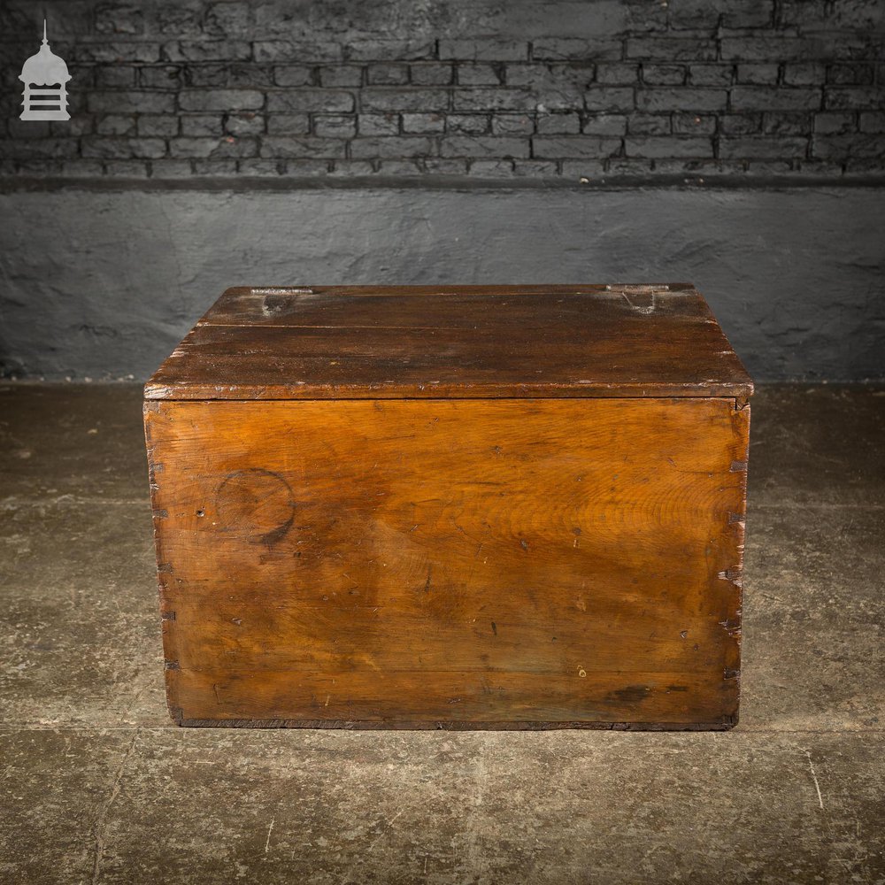 19th C Rustic Wide Pine Dovetail Jointed Box