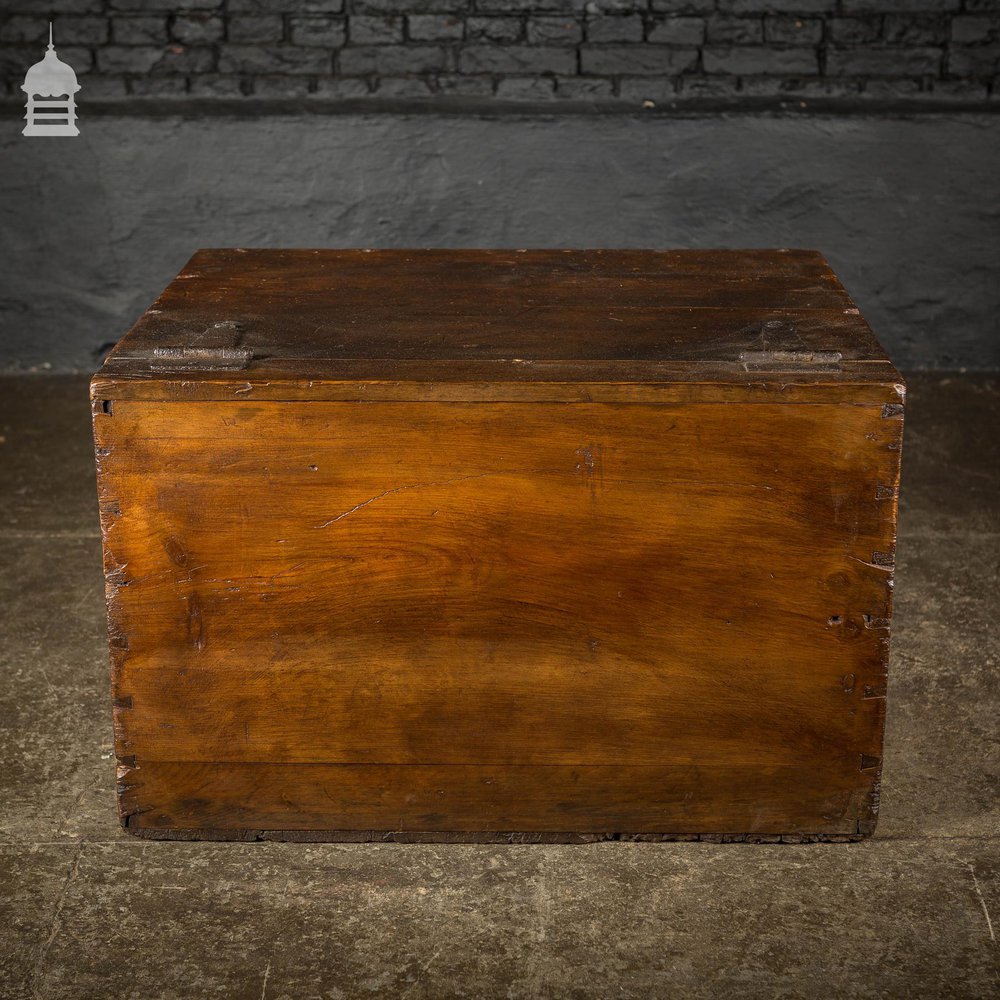 19th C Rustic Wide Pine Dovetail Jointed Box