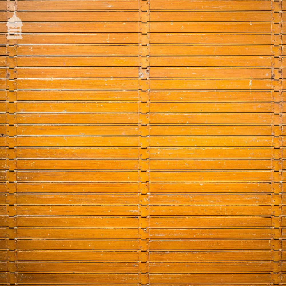 19th C Pitch Pine Roller Shutter with Grained Finish by Haskins of London