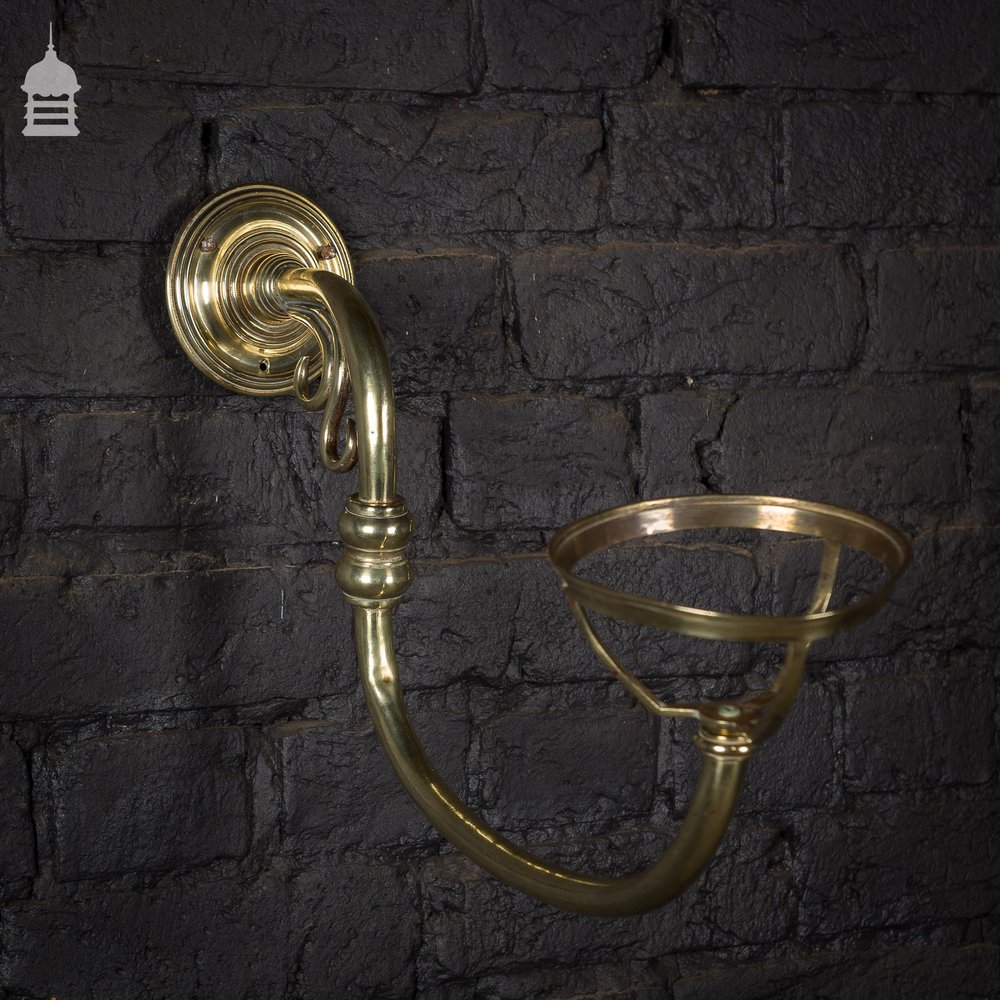 Pair of Brass Wall Mounted Gas Light Fittings