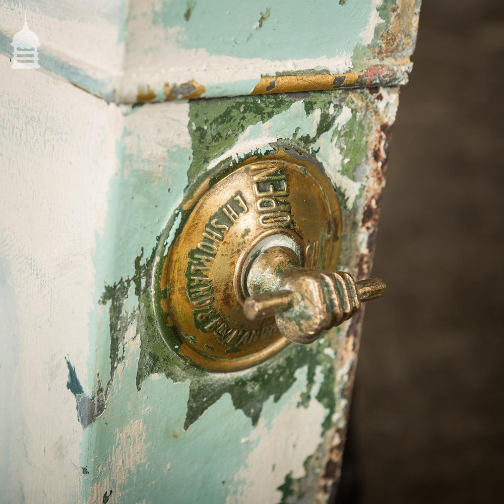 19th C Reclaimed Zinc Air Vent with Brass Fist Handle