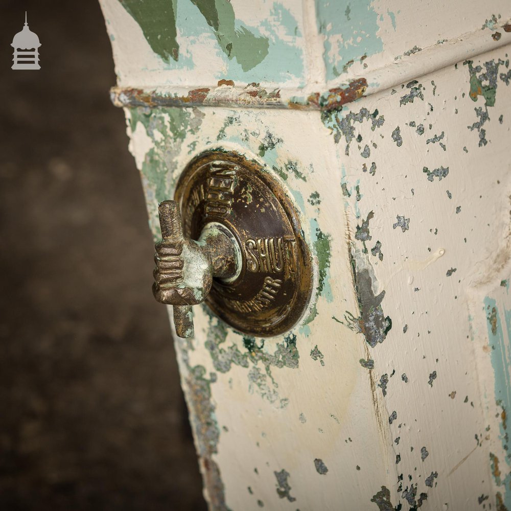 19th C Reclaimed Zinc Air Vent with Brass Fist Handle