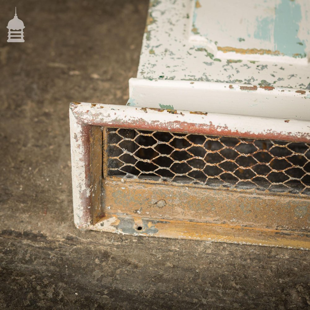 19th C Reclaimed Zinc Air Vent with Brass Fist Handle