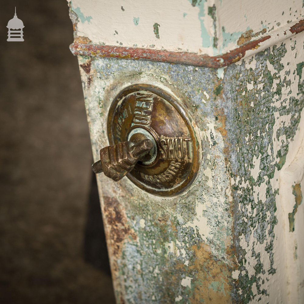 19th C Reclaimed Zinc Air Vent with Brass Fist Handle