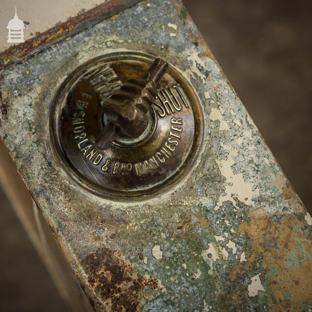 19th C Reclaimed Zinc Air Vent with Brass Fist Handle