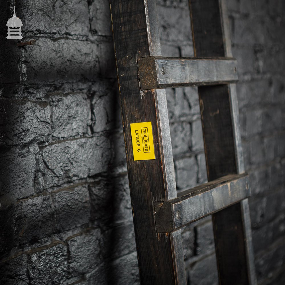 Reclaimed Industrial Black Painted Workshop Ladder