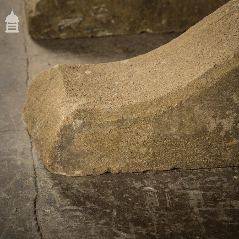 Pair of 18th C Carved Sandstone Corbels Brackets