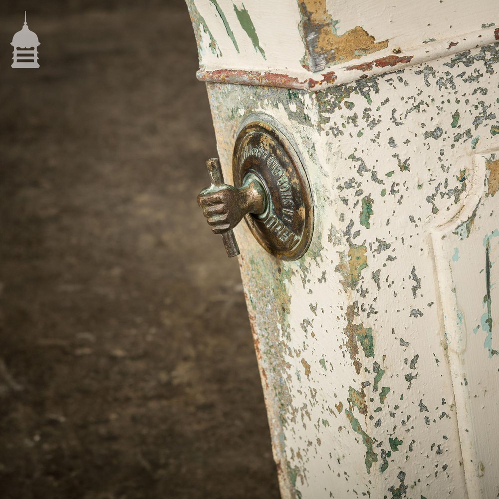 19th C Reclaimed Zinc Air Vent with Brass Fist Handle