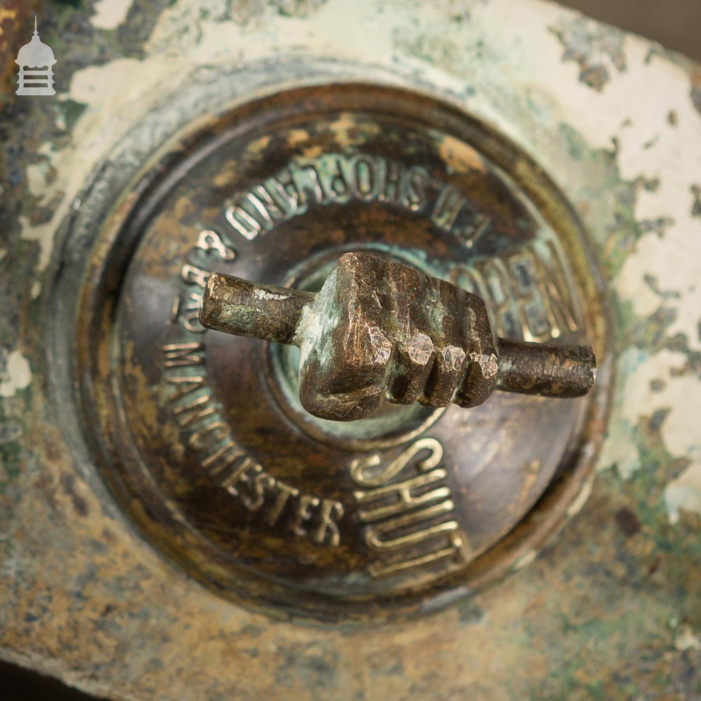 19th C Reclaimed Zinc Air Vent with Brass Fist Handle