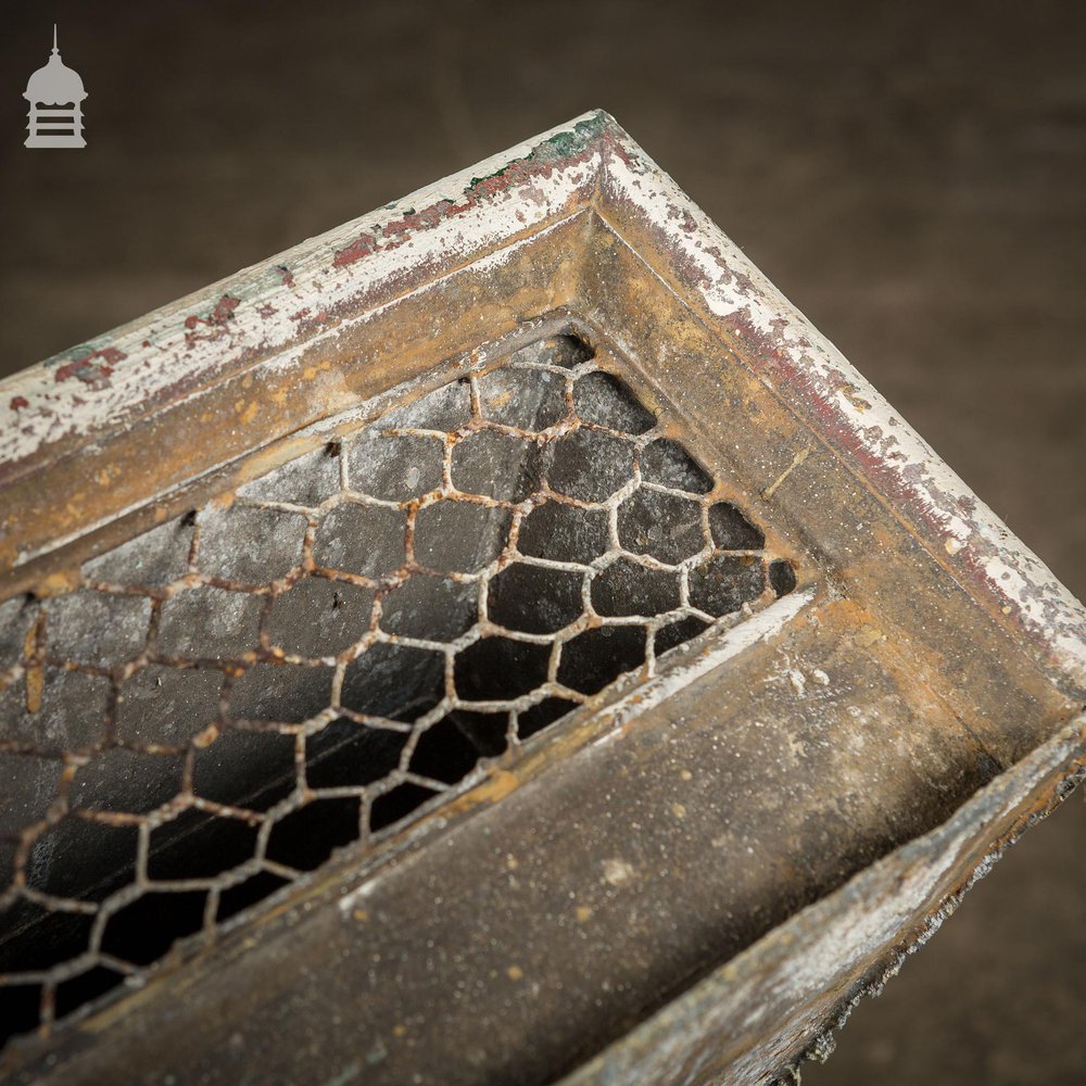 19th C Reclaimed Zinc Air Vent with Brass Fist Handle