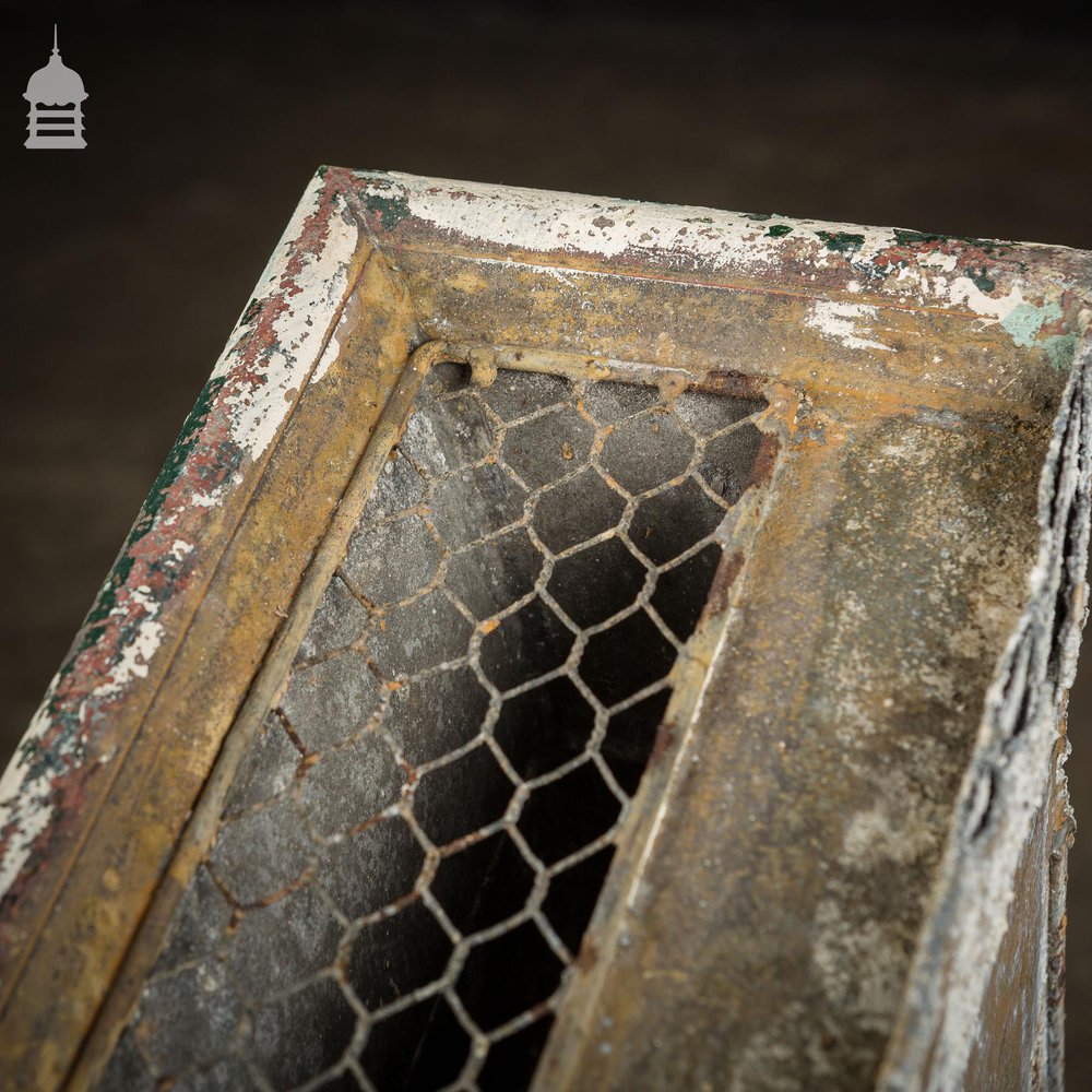 19th C Reclaimed Zinc Air Vent with Brass Fist Handle