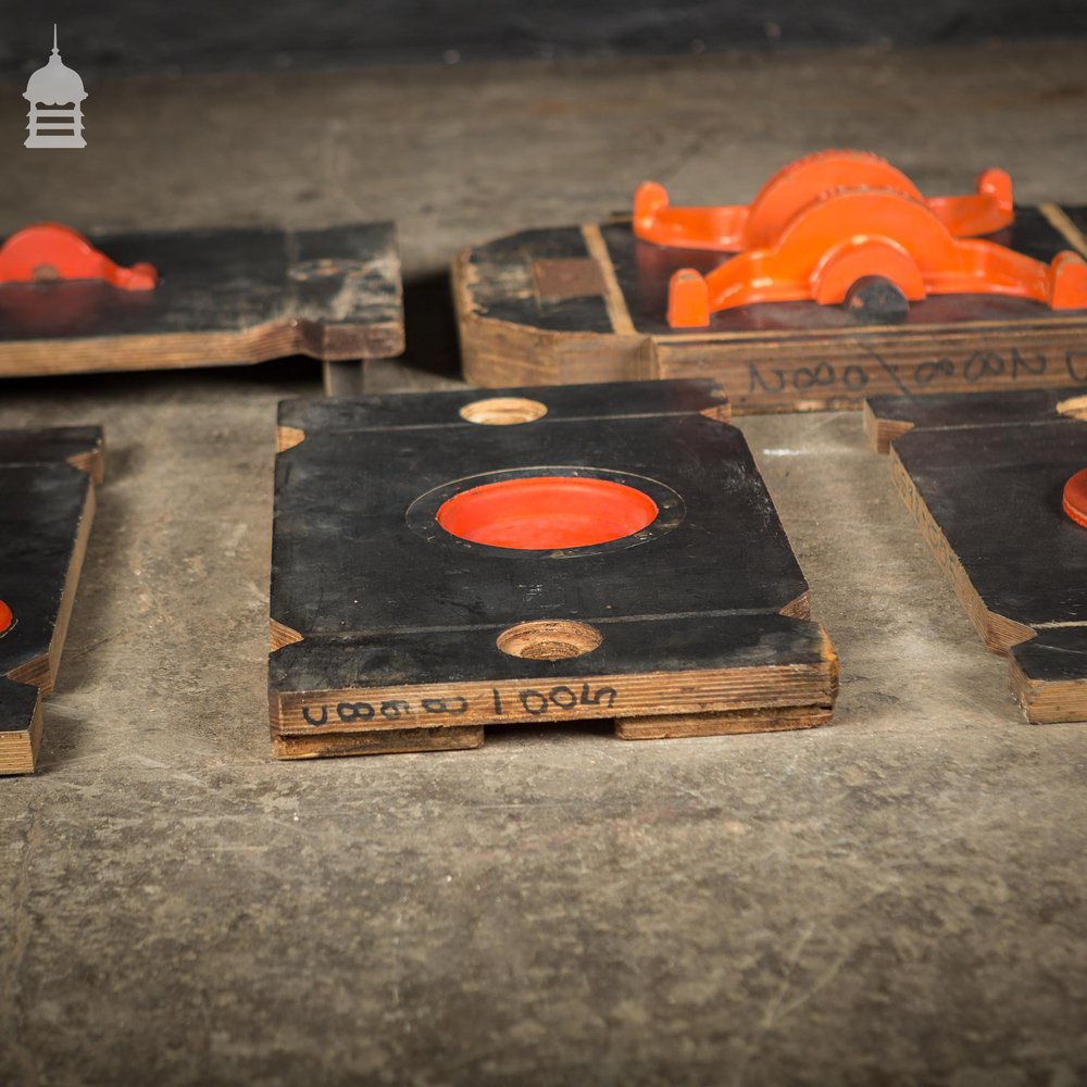 Batch of 5 Pieces of Black and Red Foundry Moulds Patterns