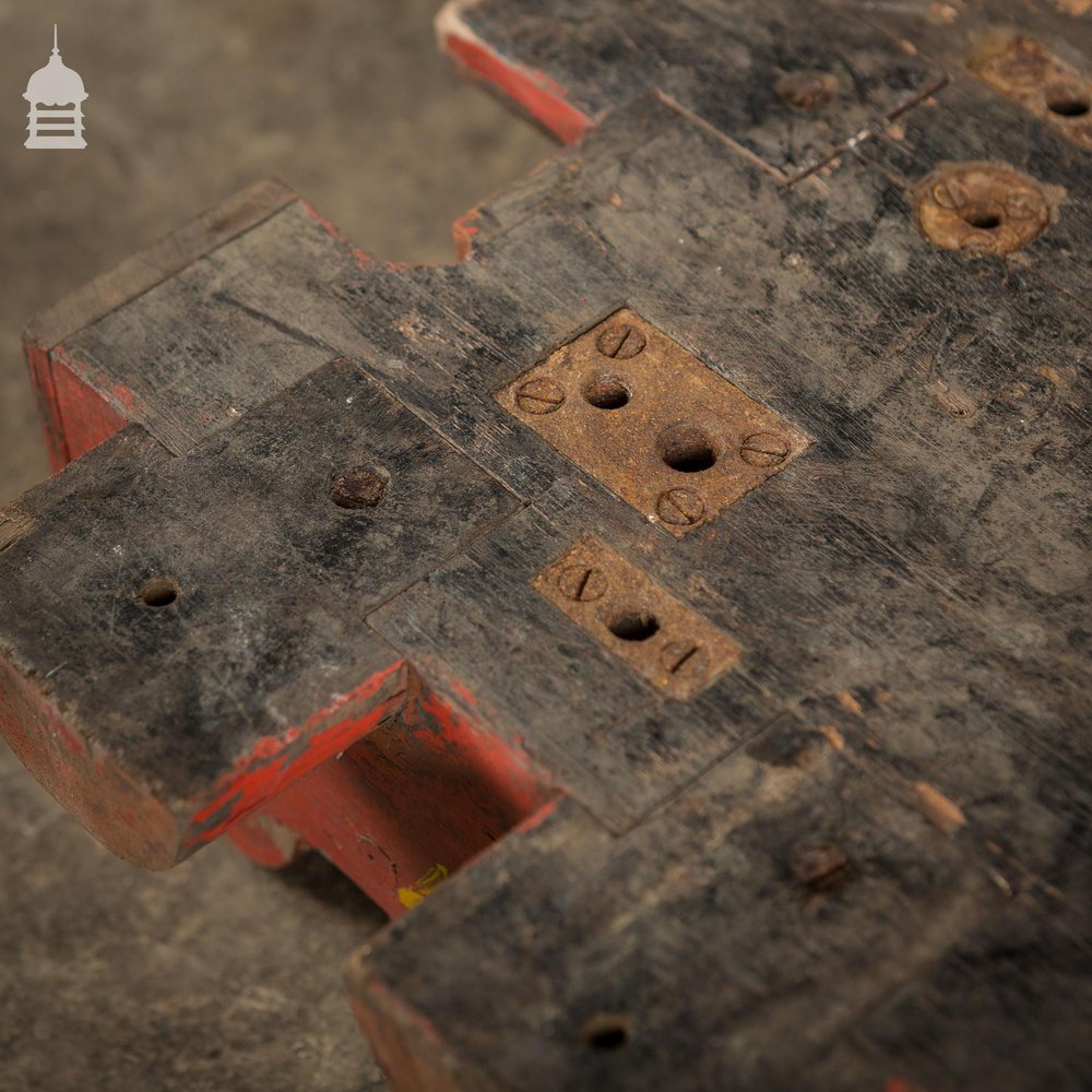 Pair of Red Industrial Foundry Moulds Patterns