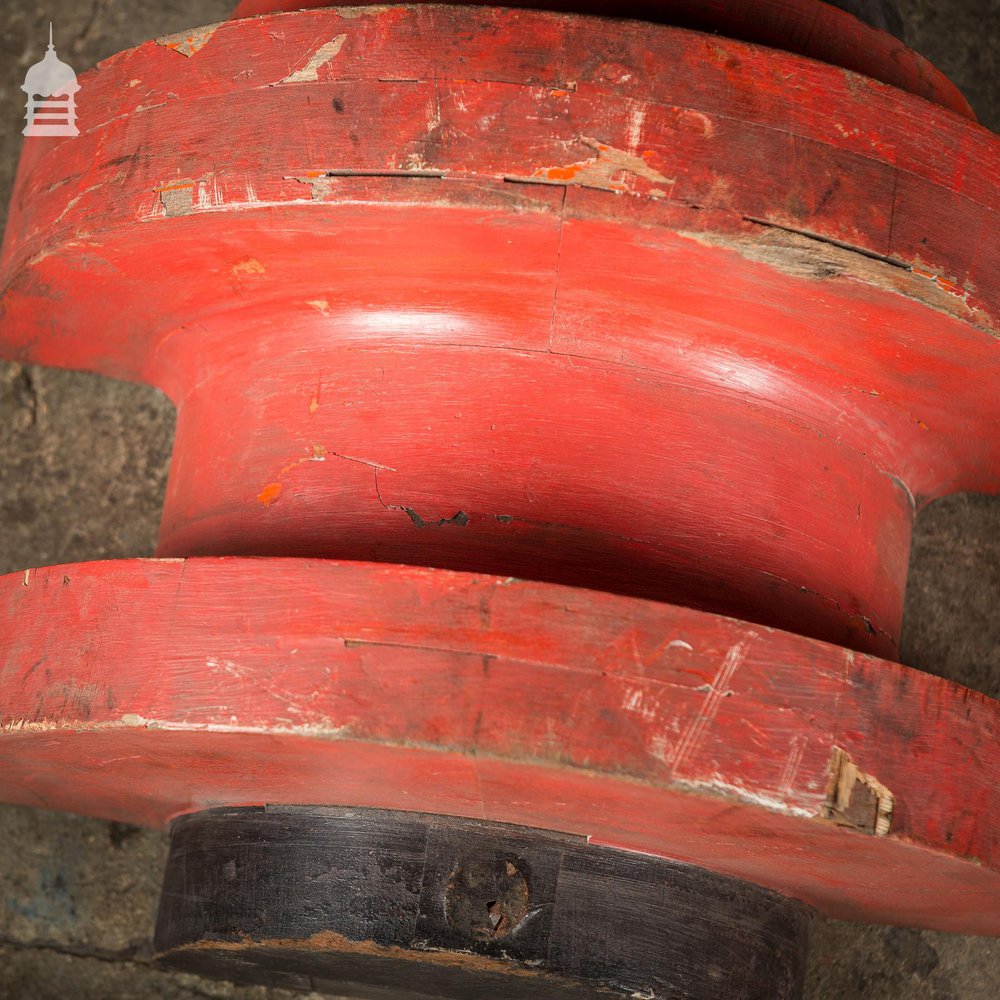 Pair of Red and Black Industrial Foundry Casting Moulds